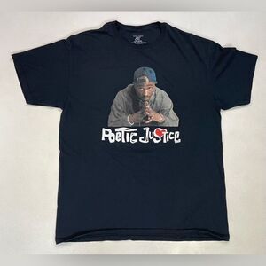 Poetic Justice 2Pac Tupac Shakur Graphic T-shirt Men Large Black Short Sleeve